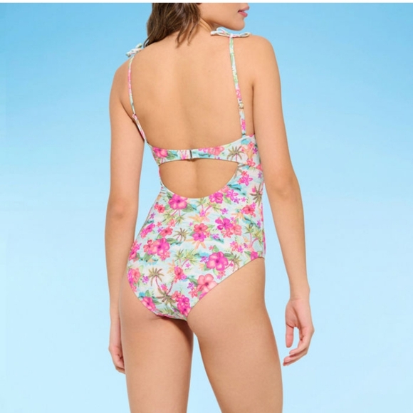 Decree Womens Swimsuit XXL Island Escape Textured One Piece Beach Resort Floral - Picture 4 of 11